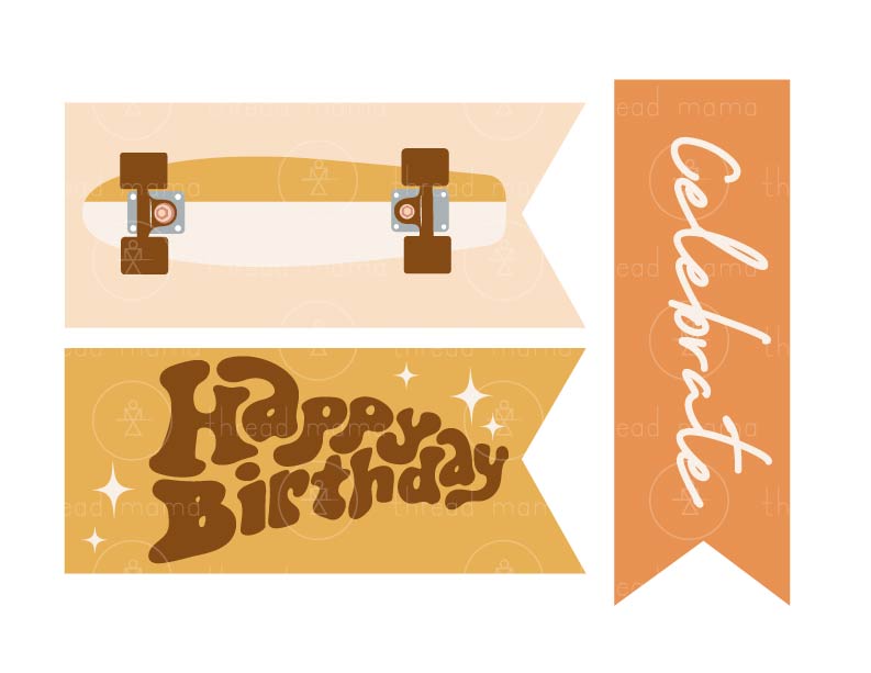 Skater Party Printables (3 Color Options)
