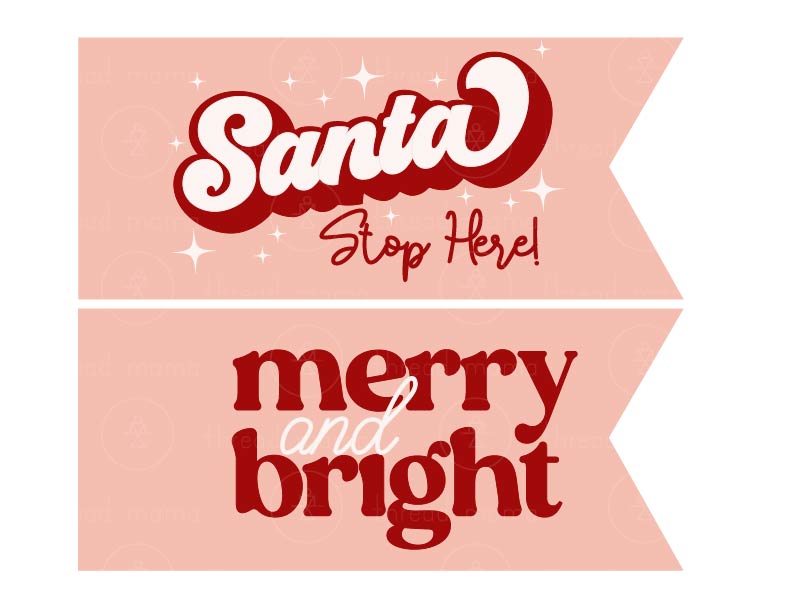 Holiday Tags and Pennants - Pink