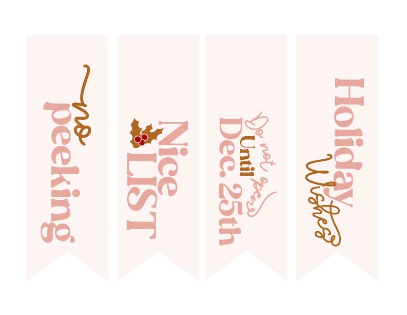 Holiday Tags and Pennants - Gold
