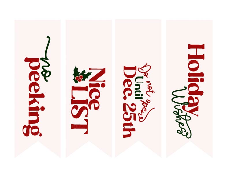 Holiday Tags and Pennants - Green
