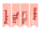 Holiday Tags and Pennants - Pink