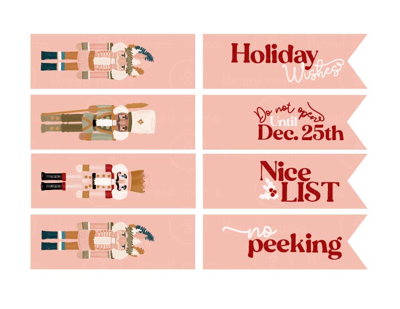 Holiday Tags and Pennants - Pink