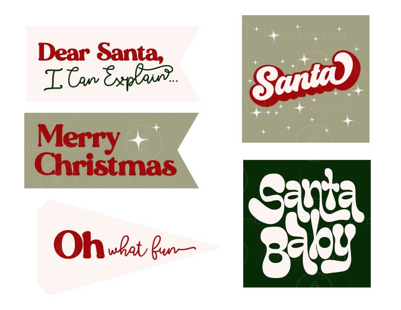 Holiday Tags and Pennants - Green