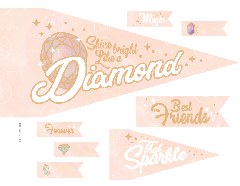 Gems and Sparkles (Printable Pennant/Tags)