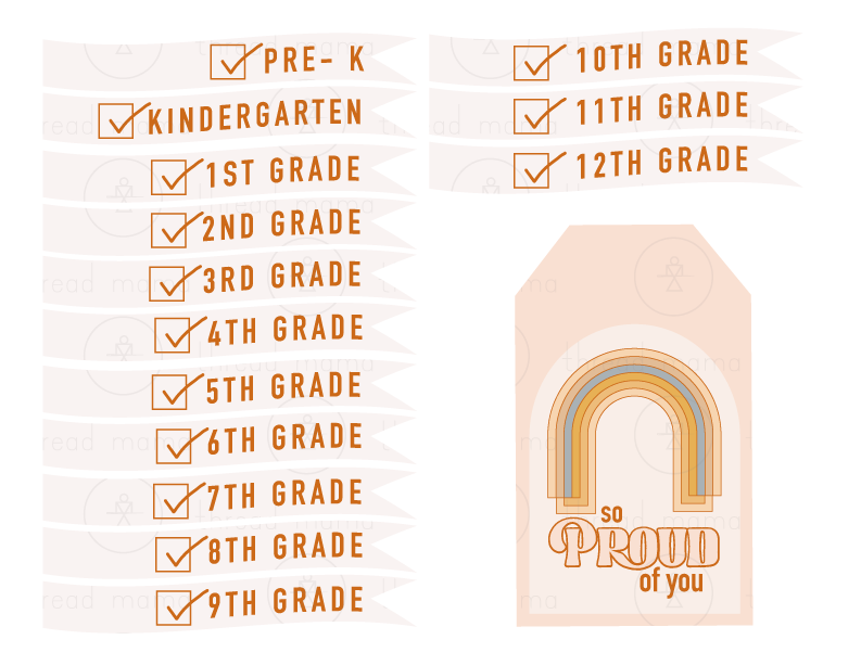Graduate/ Teacher/ Last Day of School Tags and Flags (Vol.2)