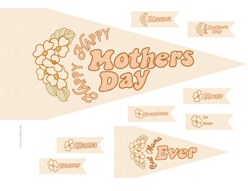 happy-mother-s-day-printable-pennant for Free Printable Mothers Day Banner Printable Happy Mother's Day (Printable Pennant) for Free Printable Mothers Day Banner Printable