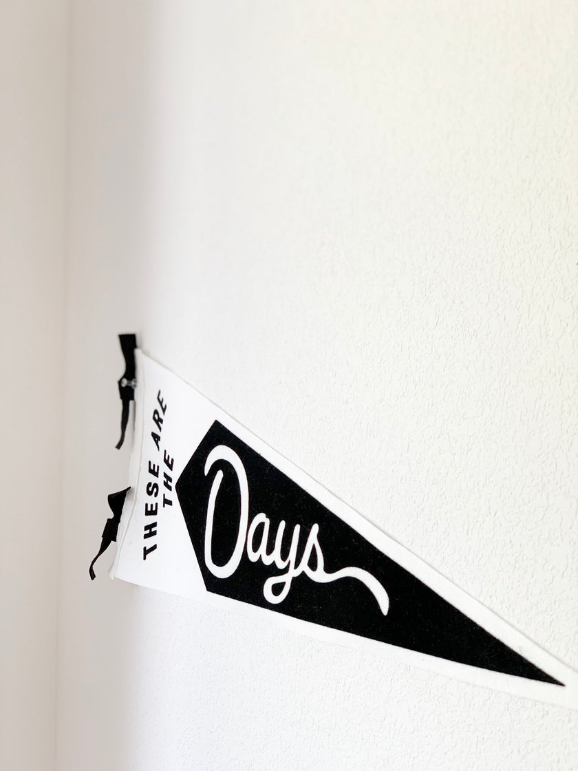 These Are The Days - Medium Pennant - Black