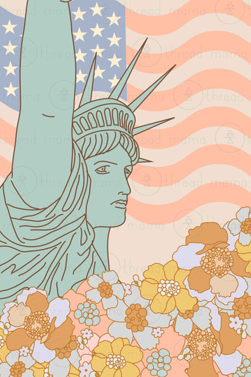 Lady Liberty Floral (Printable Poster)