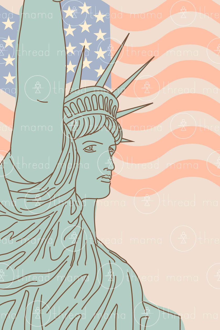 Lady Liberty Floral (Printable Poster)