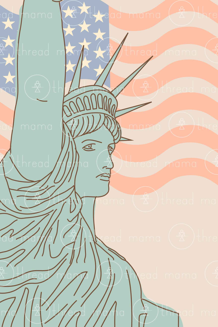 Lady Liberty Floral (Printable Poster)