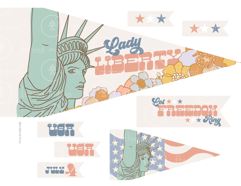 Lady Liberty (Printable Pennant/Tags)