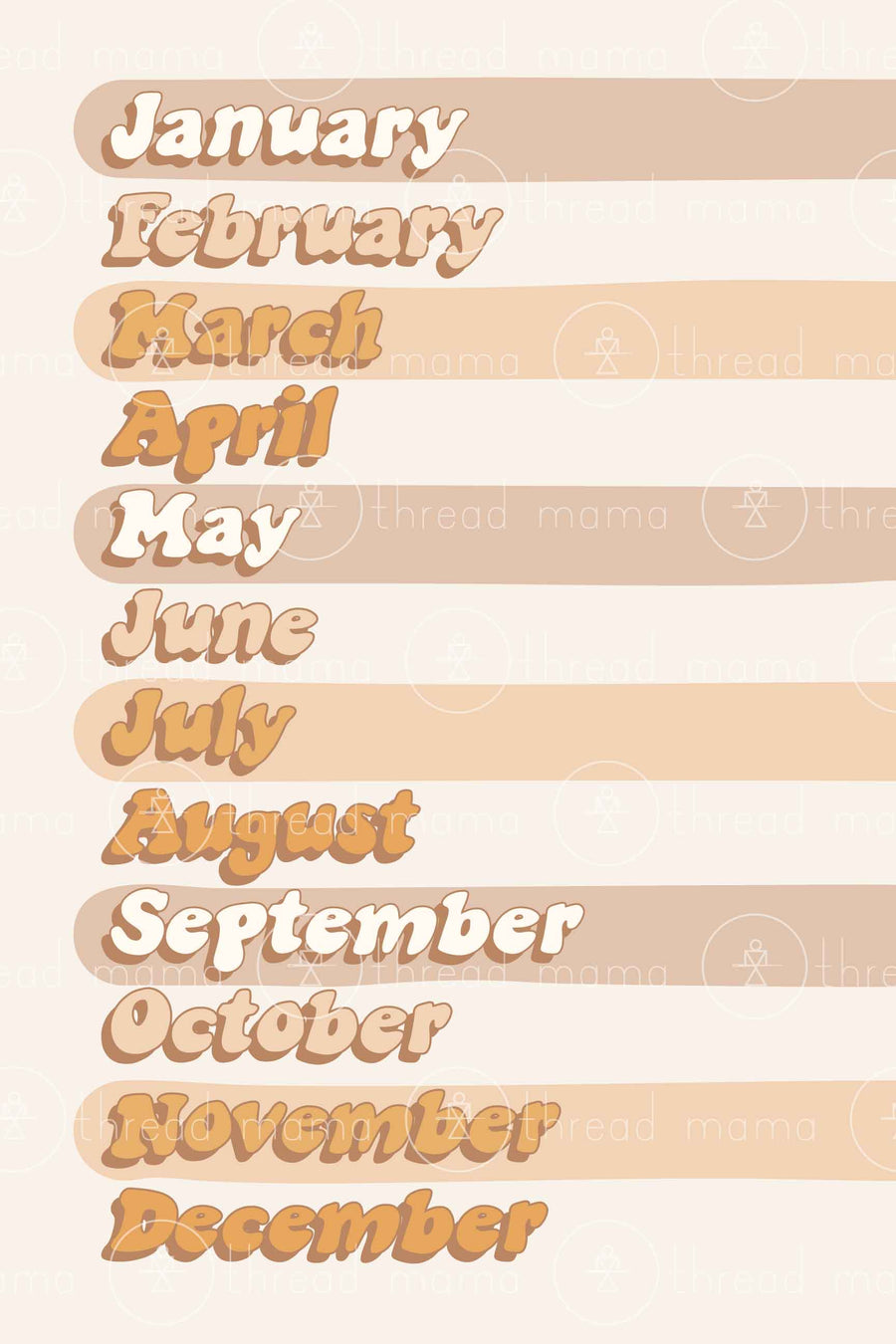 Month Code Letter Months Of The Year Printable Poster