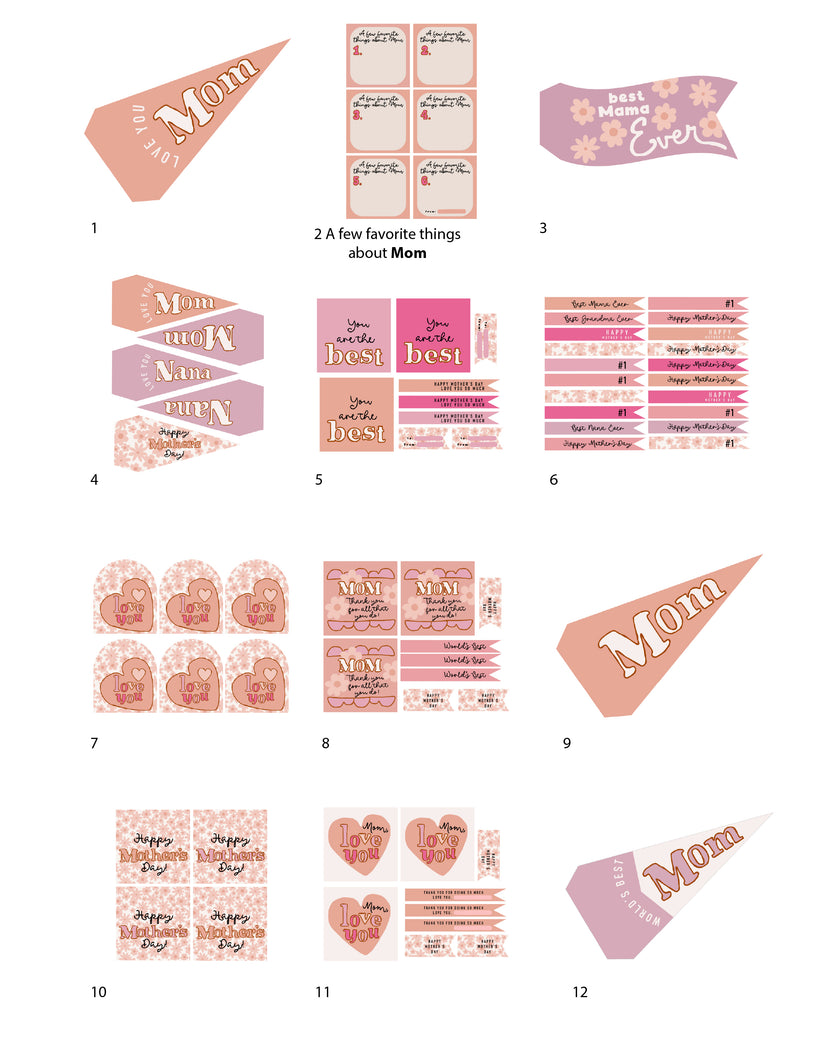 Mother's Day Tags and Flags (Vol.3)