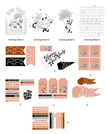New Year's Eve Tags, Flags - (Vol.3)
