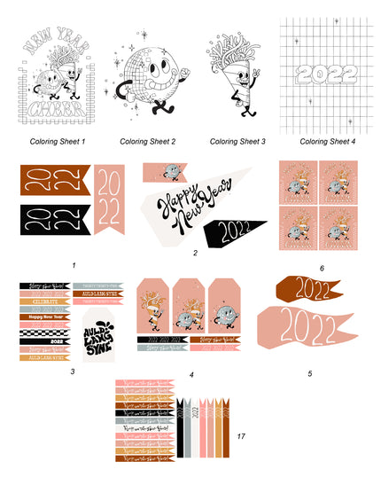 New Year's Eve Tags, Flags - (Vol.3)