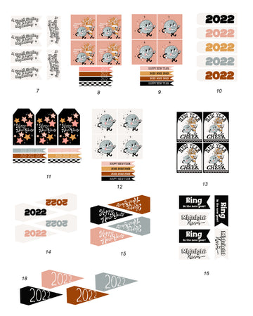 New Year's Eve Tags, Flags - (Vol.3)