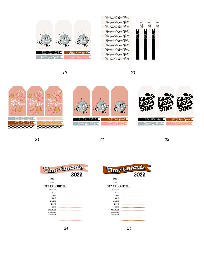 New Year's Eve Tags, Flags - (Vol.3)