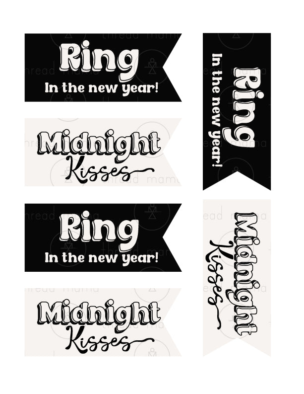 New Year's Eve Tags, Flags - (Vol.3)