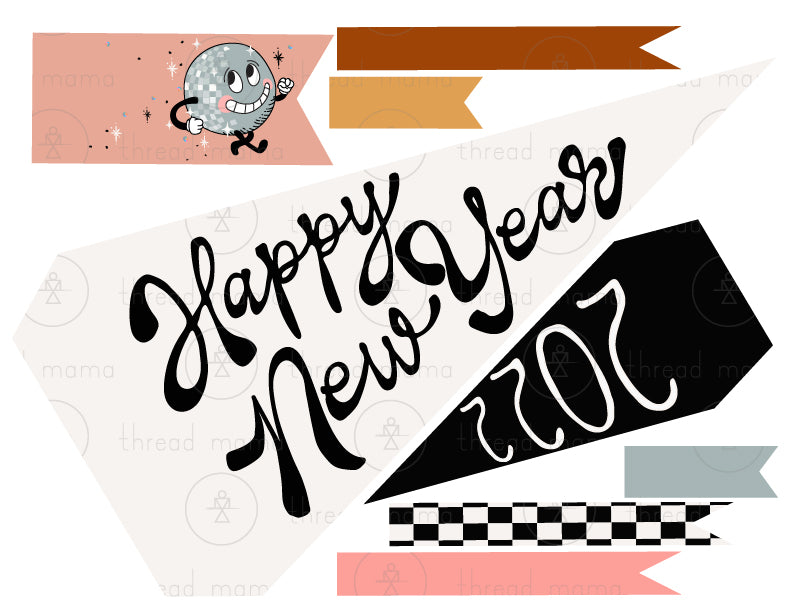 New Year's Eve Tags, Flags - (Vol.3)