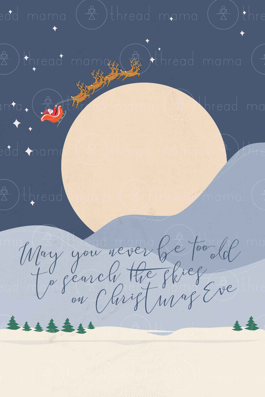 Over The Moon Santa (Printable Poster)