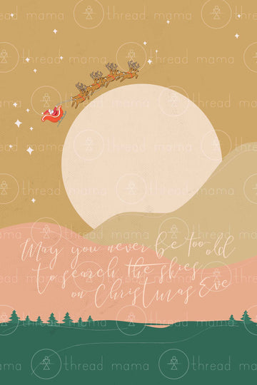 Over The Moon Santa (Printable Poster)