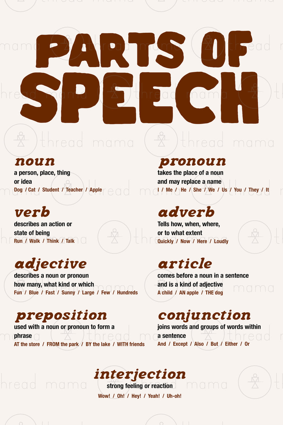 Parts of Speech - Set (Vol.3)