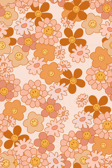 Groovy flowers pattern Retro seventies floral seamless pattern with smiley  flowers peace symbol Pastel vintage groovy daisy flowers Retro floral  power background surface design Vector illustration 20289611 Vector Art at  Vecteezy