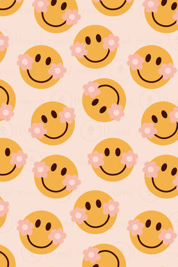 Background Pattern 73 - Flower Smiley Face