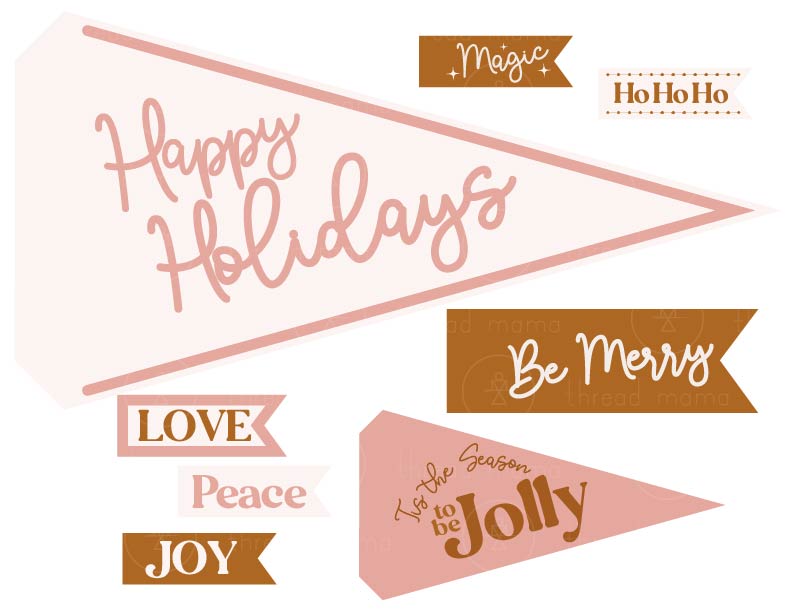 Holiday Tags and Pennants - Gold