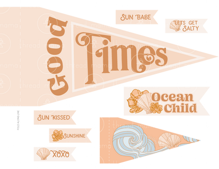 Beach Elements (Printable Pennant/Tags)