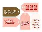 Holiday Tags and Pennants - Pink