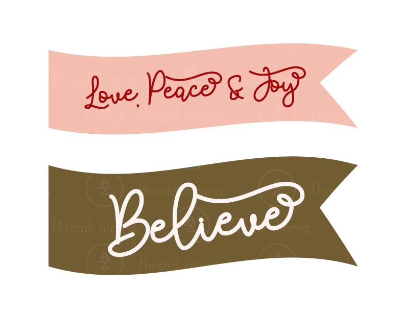 Holiday Tags and Pennants - Pink