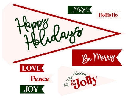 Holiday Tags and Pennants - Green