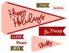 Holiday Tags and Pennants - Pink