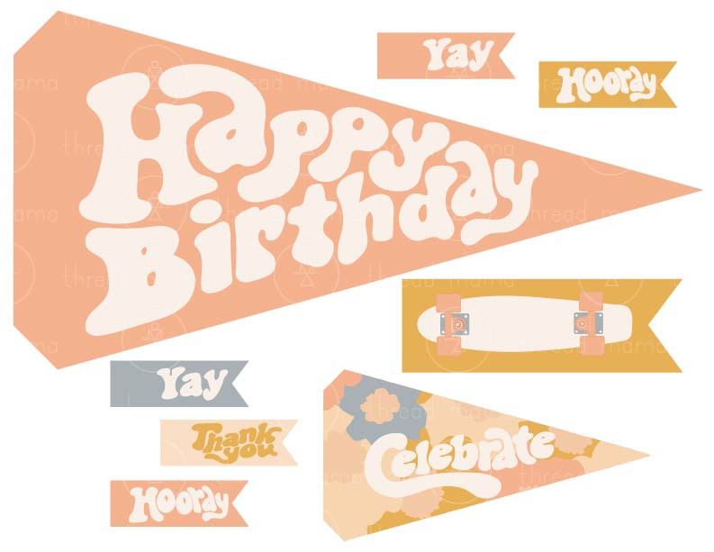 Skater Party Printables (3 Color Options)