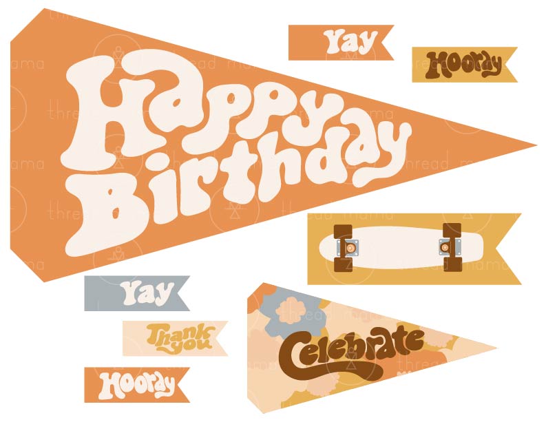 Skater Party Printables (3 Color Options)