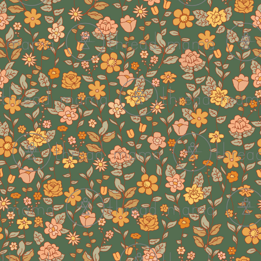 Repeating Pattern 030523_G (Seamless) - Green Background