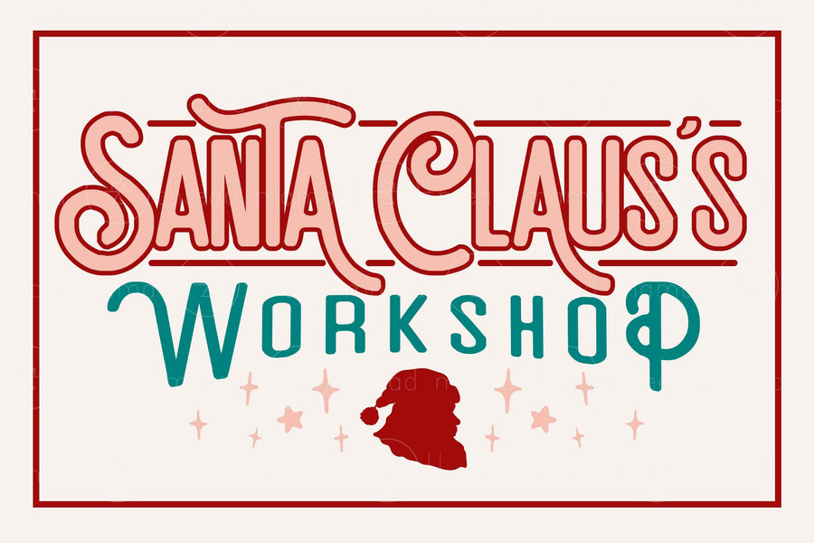 poster & stickers - santa's workshop