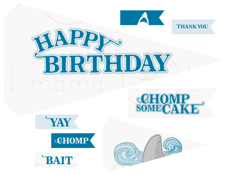 Shark Birthday Party Pack (Printables)