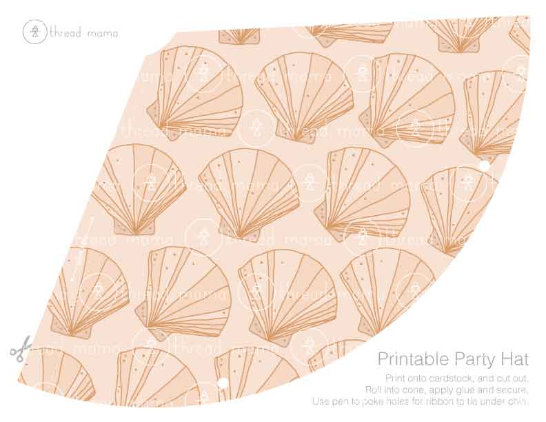 Shell Pattern (Printable Party Hat) – Thread Mama
