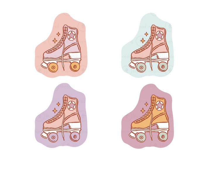 Roller Skate Party Tags and Flags (Vol.3)