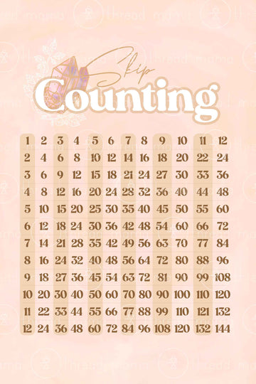 Skip Counting Chart - Gem Collection (Printable Poster)