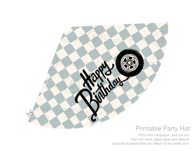 Race Car Birthday Tags & Flags