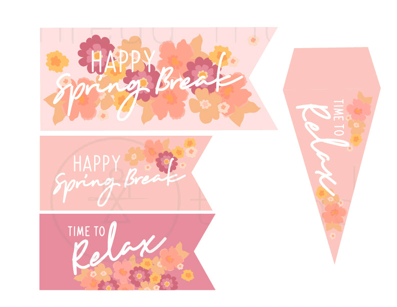 Spring Break / Birthday Party Tags & Flags (Vol.2)