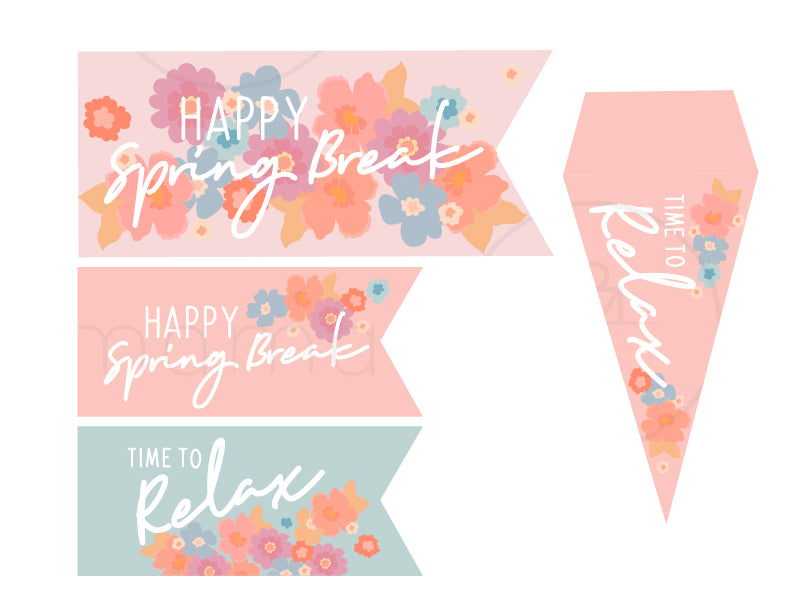 Spring Break / Birthday Party Tags & Flags (Vol.2)