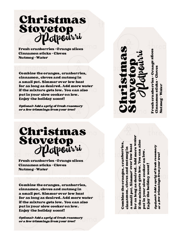 Christmas Gift Basket Tags