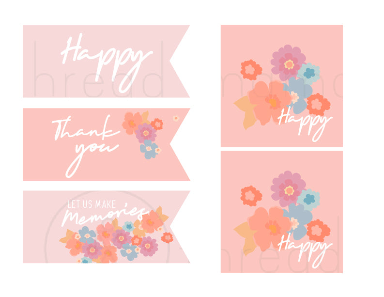 Spring Break / Birthday Party Tags & Flags (Vol.2)