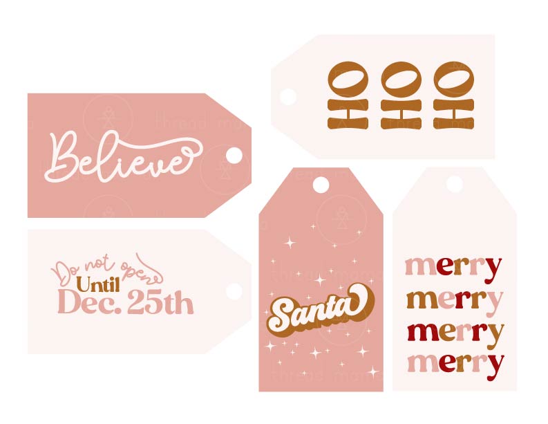 Holiday Tags and Pennants - Gold