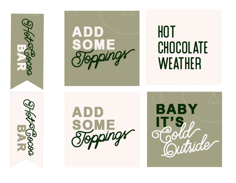 Hot Chocolate Bar Tags