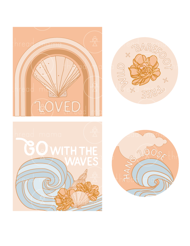 Beach Elements (Printable Pennant/Tags)